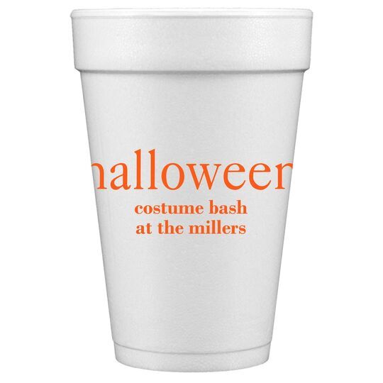 Big Word Halloween Styrofoam Cups